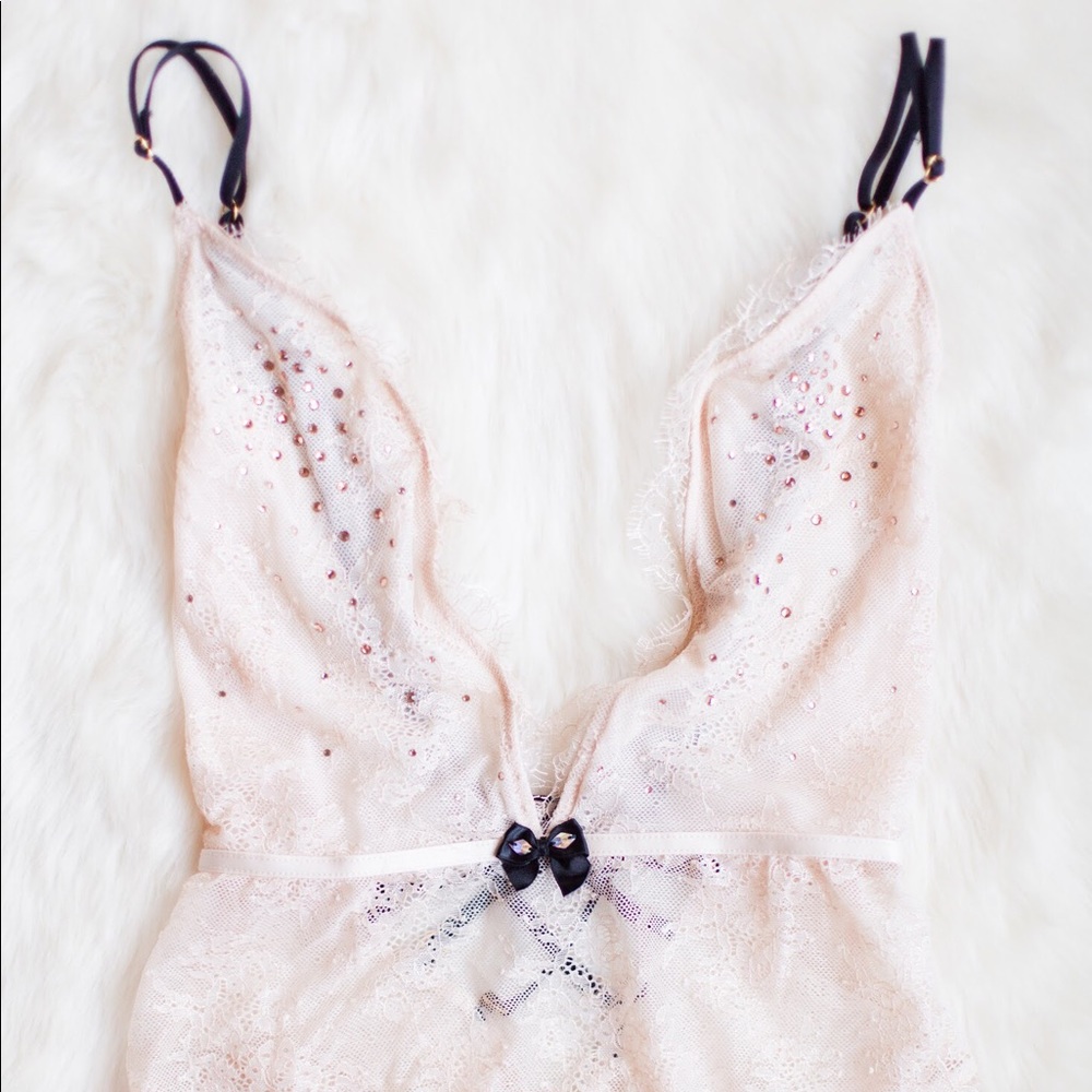 ✨Victoria Secret Lingerie Crystal “Teddy” onepiece